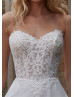 Beaded Ivory Lace Chiffon Slit Airy Wedding Dress